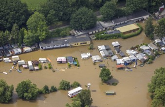 Aerial photo, Ruhr floods, flooding, Annen, Witten, Ruhr area, North Rhine-Westphalia, Germany, DE,