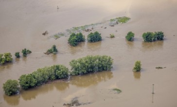Aerial photo, Ruhr floods, flooding, weather, Ruhr area, North Rhine-Westphalia, Germany, Herdecke,