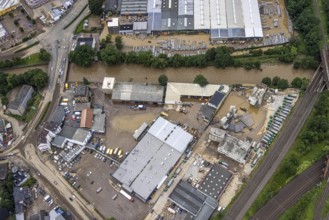 Aerial photo, flood, flood, Vorhalle, Hagen, Ruhr area, North Rhine-Westphalia, Germany, DE,
