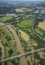 Aerial photo, Ruhr floods, flooding, Heven, Witten, Ruhr area, North Rhine-Westphalia, Germany, DE,