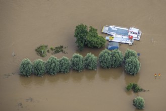 Aerial photo, Ruhr floods, flooding, Heven, Witten, Ruhr area, North Rhine-Westphalia, Germany, DE,