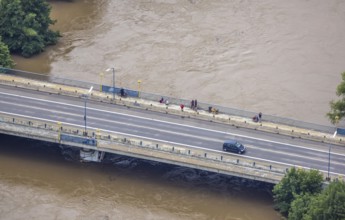 Aerial photo, Ruhr floods, flooding, Witten, Ruhr area, North Rhine-Westphalia, Germany, DE,