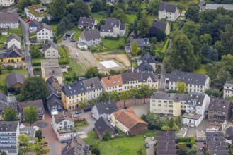 Aerial view, city centre Herbede with the Meesmannstraße in the district Ostherbede in Witten, Ruhr