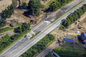 Aerial view, flood area and renovation work on a street in Bad Neuenahr-Ahrweiler, Ahr flood, Ahr