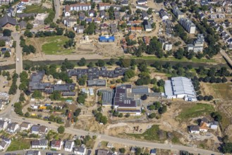 Aerial view, flood area at the river Ahr with Levana-Schule Bad Neuenahr-Ahrweiler e.V. and