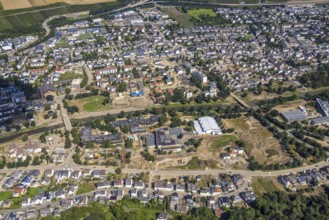 Aerial view, flood area at the river Ahr with Levana-Schule Bad Neuenahr-Ahrweiler e.V. and