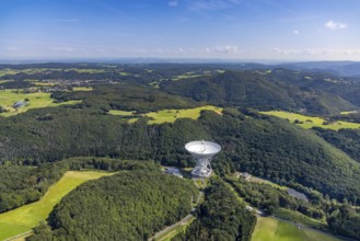 Aerial photograph, Effelsberg radio telescope in the Ahr Mountains in Holzem, Bad Münstereifel, Ahr