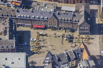 Aerial view, Kornmarkt, Wesel, Ruhr area, Lower Rhine, North Rhine-Westphalia, Germany, outdoor