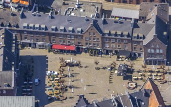 Aerial view, Kornmarkt, Wesel, Ruhr area, Lower Rhine, North Rhine-Westphalia, Germany, outdoor