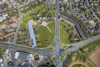Aerial view, Citadel Wesel, Music School and Art School Wesel, LVR-Niederrheinmuseum Wesel,