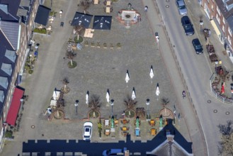 Aerial view, Kornmarkt, Wesel, Ruhr area, Lower Rhine, North Rhine-Westphalia, Germany, outdoor