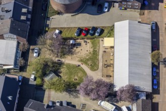 Aerial photo, Kindergarten Antonisstraße, Wesel, Ruhr area, Lower Rhine, North Rhine-Westphalia,