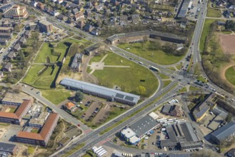 Aerial view, Citadel Wesel, Music School and Art School Wesel, LVR-Niederrheinmuseum Wesel,