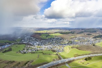 Aerial view, aerial view Wilnsdorf, Siegerland, North Rhine-Westphalia, Germany, DE, Europe,