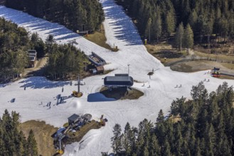 Poppenberg mountain station and chairlift, Winterberg, Sauerland, North Rhine-Westphalia, Germany,
