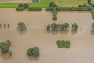 Aerial photo, Ruhr flood, Wandhofen, Schwerte, Ruhr area, North Rhine-Westphalia, Germany, DE,