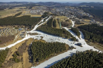 Poppenberg mountain station and chairlift, Winterberg, Sauerland, North Rhine-Westphalia, Germany,