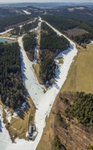 Chairlift mountain station Büre, Winterberg, Sauerland, North Rhine-Westphalia, Germany, DE,