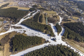 Poppenberg mountain station and chairlift, Winterberg, Sauerland, North Rhine-Westphalia, Germany,