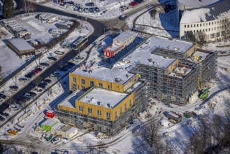 Aerial view, University of Witten / Herdecke, Annen, new campus extension in timber construction,