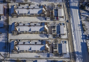 Aerial view, residential buildings Ziegelstraße, Bebbelsdorf, Witten, Ruhr area, North