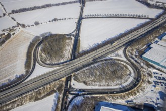 Aerial view, motorway A44 / A448, motorway junction Witten-Annen, Annen, Witten, Ruhr area, North