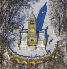 Aerial view, Berger monument on the Hohenstein, Witten, Ruhr area, North Rhine-Westphalia, Germany,