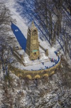 Aerial view, Berger monument on the Hohenstein, Witten, Ruhr area, North Rhine-Westphalia, Germany,