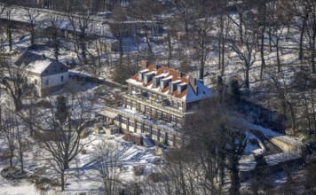 Aerial view, residential building and monument Helenenbergweg, former children's home Helenenberg,