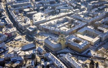 Aerial view, town hall Witten, Johannis-Kirche, market place, Witten, Ruhr area, North