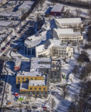 Aerial view, University of Witten / Herdecke, Annen, new campus extension in timber construction,
