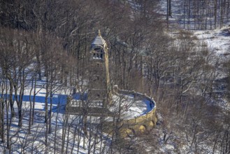 Aerial view, Berger monument on the Hohenstein, Witten, Ruhr area, North Rhine-Westphalia, Germany,