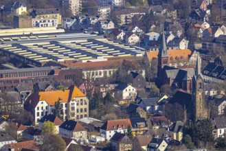 Aerial view, view of Witten-Annen, catholic church St. Joseph, evang. Erlöserkirche,