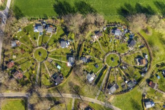 Aerial view, allotment garden association Am Heuweg, Stockum, Witten, Ruhr area, North