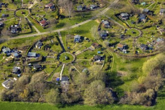 Aerial view, allotment garden association Am Heuweg, Stockum, Witten, Ruhr area, North
