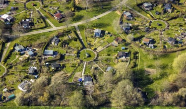 Aerial view, allotment garden association Am Heuweg, Stockum, Witten, Ruhr area, North