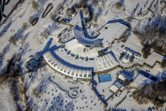 Aerial view, Heveney leisure pool, Heven, Witten, Ruhr area, North Rhine-Westphalia, Germany, DE,