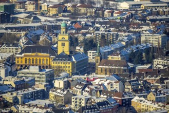 Aerial view, town hall Witten, St. John's Church, Witten, Ruhr area, North Rhine-Westphalia,