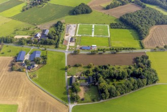 Aerial view, new sports fields of PSV Wesel-Lackhausen 1928 in the district Lackhausen in Wesel,