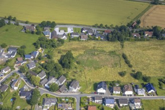 Aerial view, building land, new housing estate between Ruhrstraße and Höhenweg, Echthausen,
