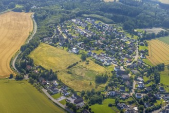 Aerial view, building land, new housing estate between Ruhrstraße and Höhenweg, housing estate