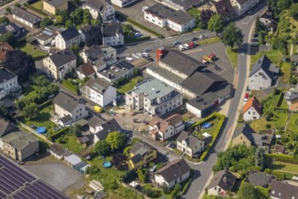 Aerial photo, Wickede Volunteer Fire Brigade, construction site, new residential building on Neue