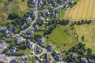 Aerial view, housing estate and building area between Höhenweg and Osterheide, Echthausen, Wickede,