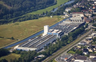Aerial view, Wickeder Westfalenstahl GmbH am Obergraben, Echthausen, Wickede, Sauerland, North