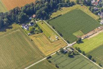 Aerial view, residential building Kuhlenweg in Wimbern, Wickede, Sauerland, North Rhine-Westphalia,