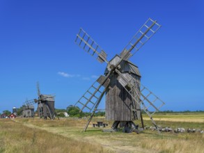 The mills of Lerkaka, five historic windmills, trestle windmills, Lerkaka, Öland, Sweden