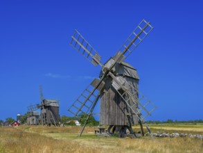 The mills of Lerkaka, five historic windmills, trestle windmills, Lerkaka, Öland, Sweden