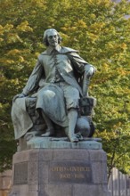 Otto von Guericke Fountain and monument to physicist Otto von Guericke, sculpture, inscription,