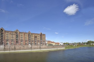 Old factory site, commercial harbour, Magdeburg, Saxony-Anhalt, Germany