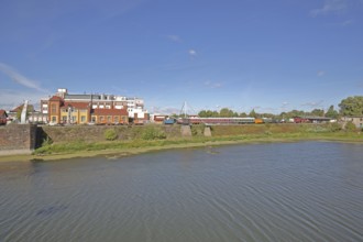 Old factory site, commercial harbour, Magdeburg, Saxony-Anhalt, Germany